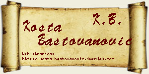 Kosta Baštovanović vizit kartica